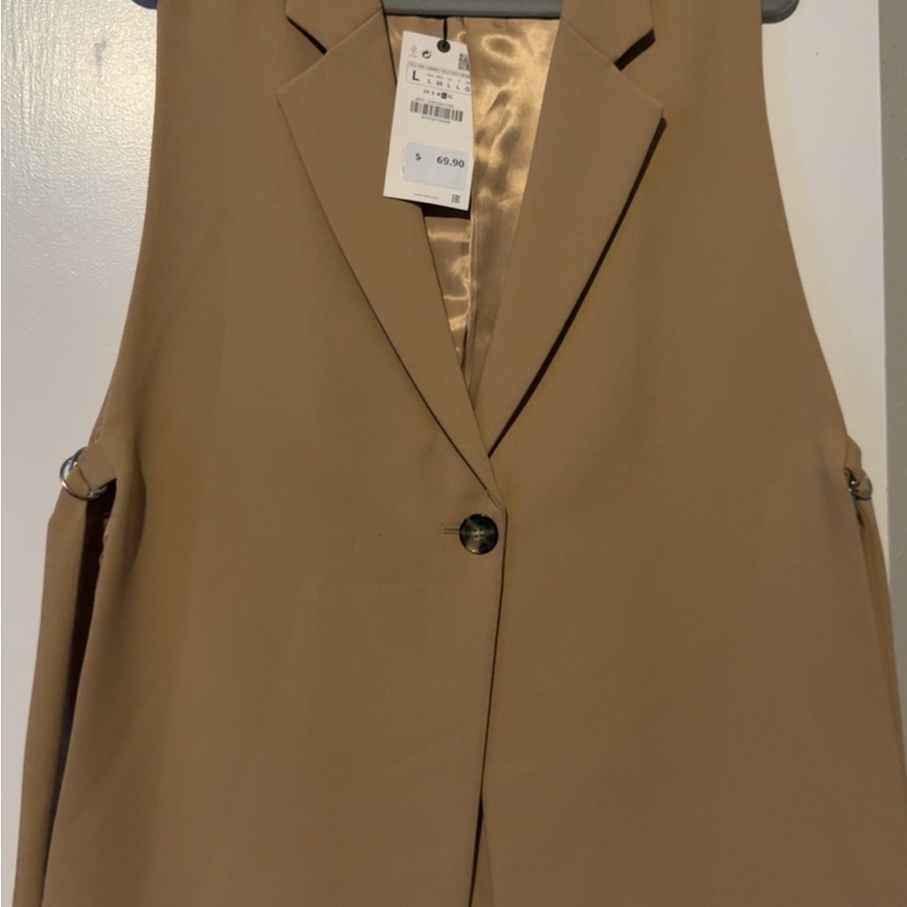 Zara Beige Blazer Vest
